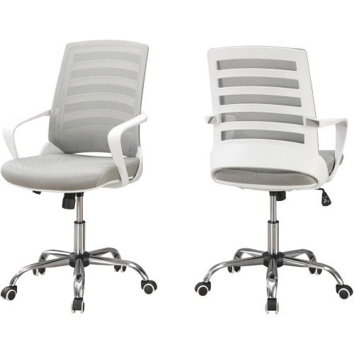 Multi Position Office Chair in White with Grey Mesh